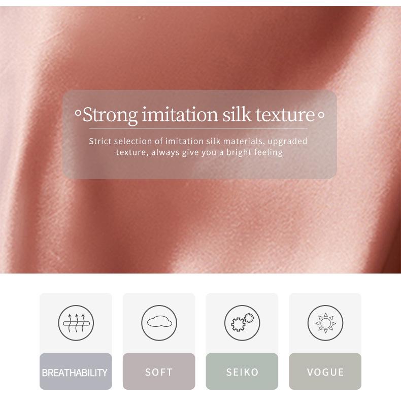 Ευρωπαϊκή & Αμερικανική Σέξι Γυναικεία Καλοκαιρινή Νυχτικιά από Παγωμένο Μετάξι - Απλή, Καθημερινή Πιτζάμα με Τιράντες