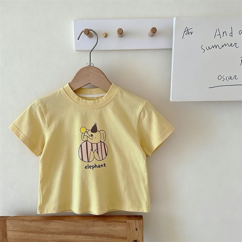 Kids Clothes Printed Tshirts Summer Simple Fashion Children T-shirt Tops Short Sleeved Crewneck Girl Boy Loose T Shirt
