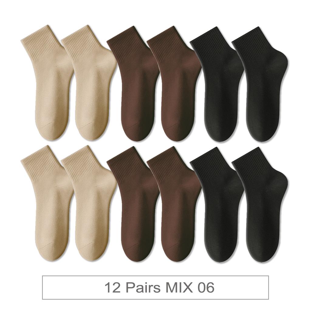 12 Paar Neue Damen Baumwollsocken Herren Socken Kurz Knöchel Bunt Herbst Frühling Weich Atmungsaktiv Bunte Mädchensocke