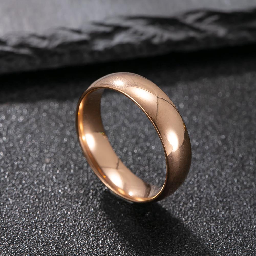 Stainless Steel Ring  Smooth Outer Round Arc Plain Ring Finger Jewelry Accessory