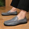 2025 Autumn New Men's Nesting Small Leather Shoes Simple Fashion Doudou Shoes Casual Soft-soled Driving Shoes Driver Shoes
