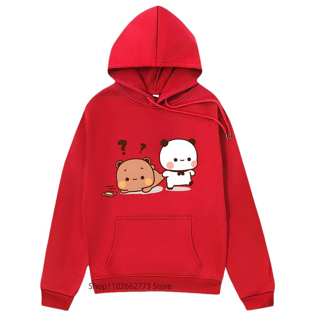 Panda Bär Grafik Hoodies Cartoon Bubu und Dudu Sweatshirt Mädchen Kawaii Print Pullover Frauen Casual Y2k Kleidung Streetwear Unisex