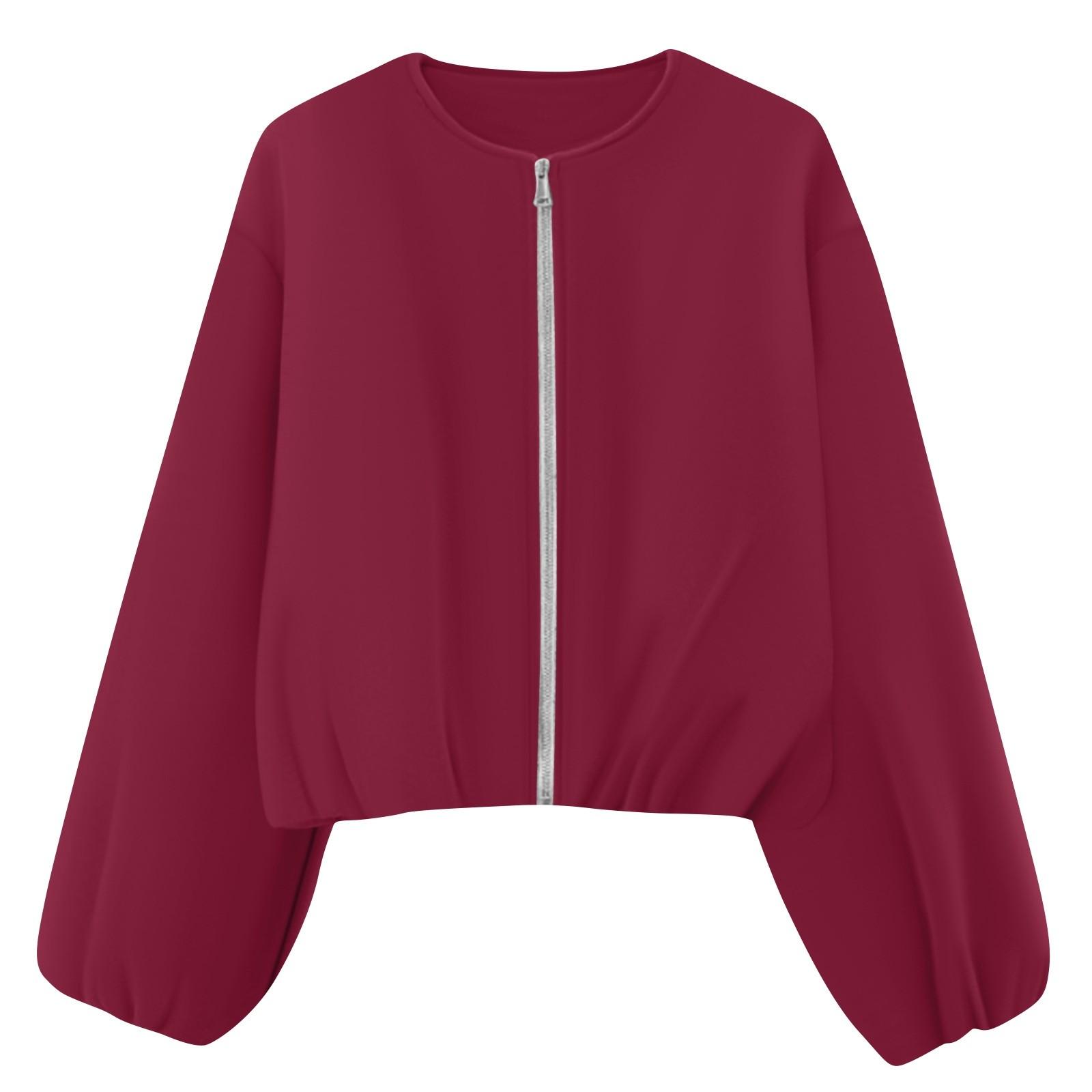 

Женская повседневная модная свободная однотонная короткая куртка с карманами S