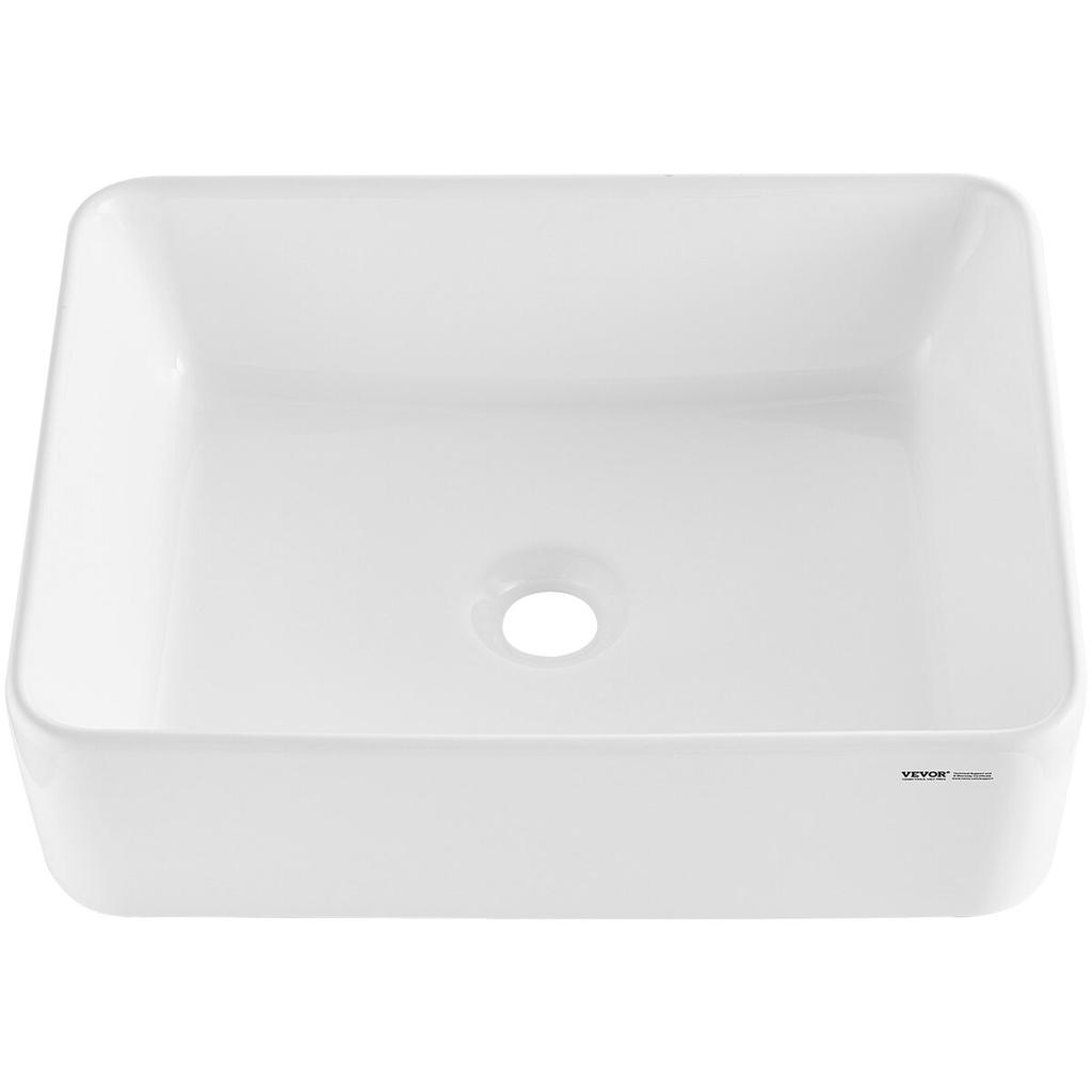 Modern Ceramic Vessel Sink 19"x14.7" Bathroom Vanity Bowl Countertop White