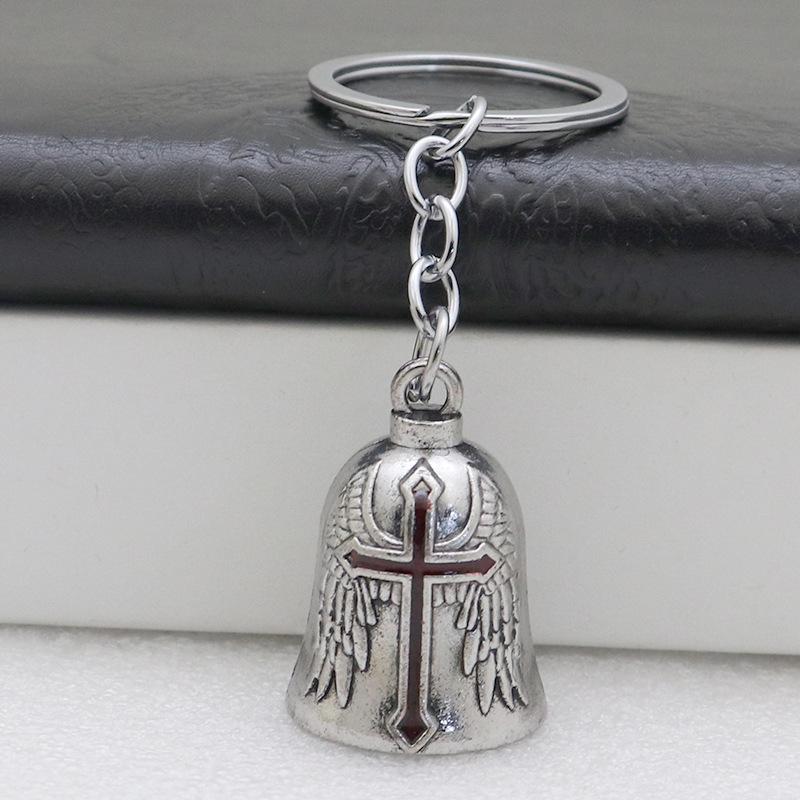 Retro Metal Jewelry Keychain with Bell Pendant - Car and Bag Decoration