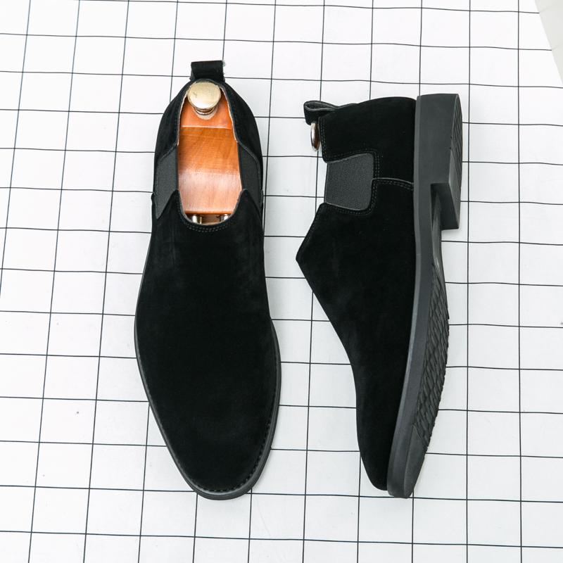 

Кожаные ботильоны для мужчин Натуральная кожа Большой размер Высокое качество Дизайнерские Формальные ботинки Повседневные ботинки Бизнес 48 чёрный