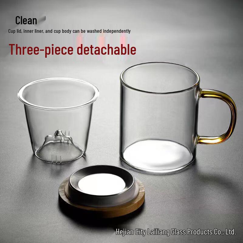 Glass Tea Infuser Mug with Wooden Handle