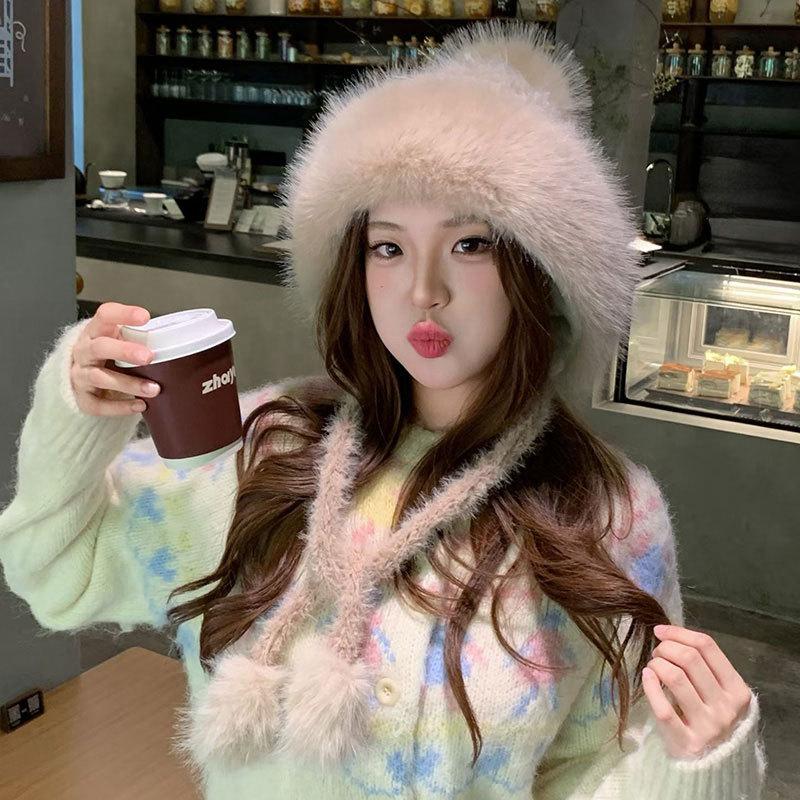 New Lei Feng hat autumn and winter women's travel thickened hat warm bag head ear protection hat cold snow hat