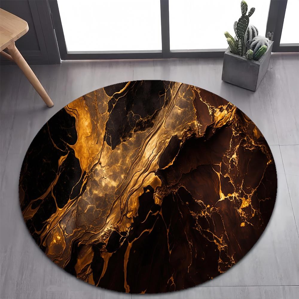26 Style New Luxurious Marble Colour Nature Black Gold Round Carpet Rug for Bedroom Living Room Decoration,pet Decor Floor Mat