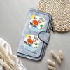 Cute Crab Pattern Long Wallet Fashion Casual Large Capacity Portable Credit Card Holder Daily Use Purse