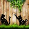 1/2Pcs Garden Stake Hollow Cat Dog Rabbit Design Decorative Outdoor Yard Art Stake Patio Garden Accessory
