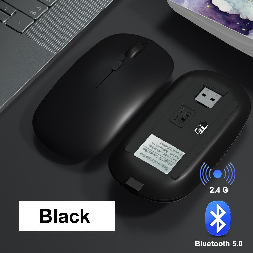 Souris Bluetooth Sans Fil Rechargeable - Double Mode BT5.2/2.4G, Clic Silencieux, LED, Compatible PC/MacBook/tablette