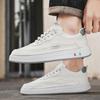Men's Casual Leather Slip-On Sports Shoes Soft Bottom Wear-Resistant Round Toe Flat Heel Rubber Sneaker