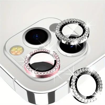 2-3 Pezzi Protezione Lente Fotocamera in Diamante Per iPhone 11 12 13 14 15 16 17 Pro Max Mini Air 16E 14 15 16 plus Vetro Protettivo Metallico
