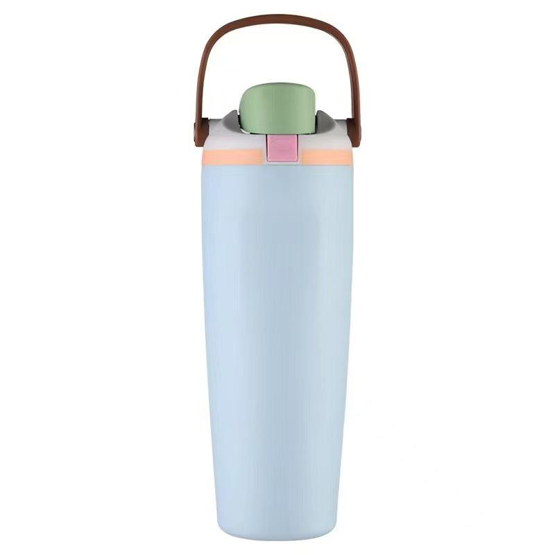 Owala 30oz Tumbler with Handle, 304 Stainless Steel, Double-Layer Vacuum Insulated for Cold Preservation 30oz светло-синий
