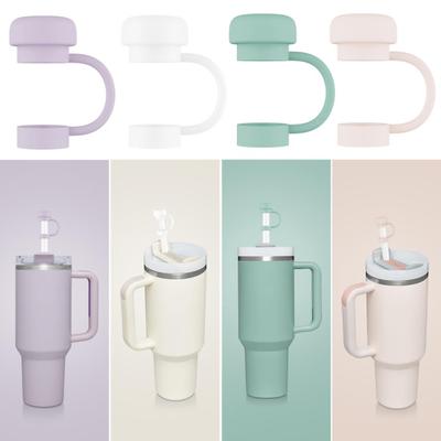 4Pcs Silicone Straw Caps 10mm Straw Dust Cover for Sports Bottle Solid Color Straw Toppers for Tumblers Dust-Proof & Leak-proof Drinking Straw