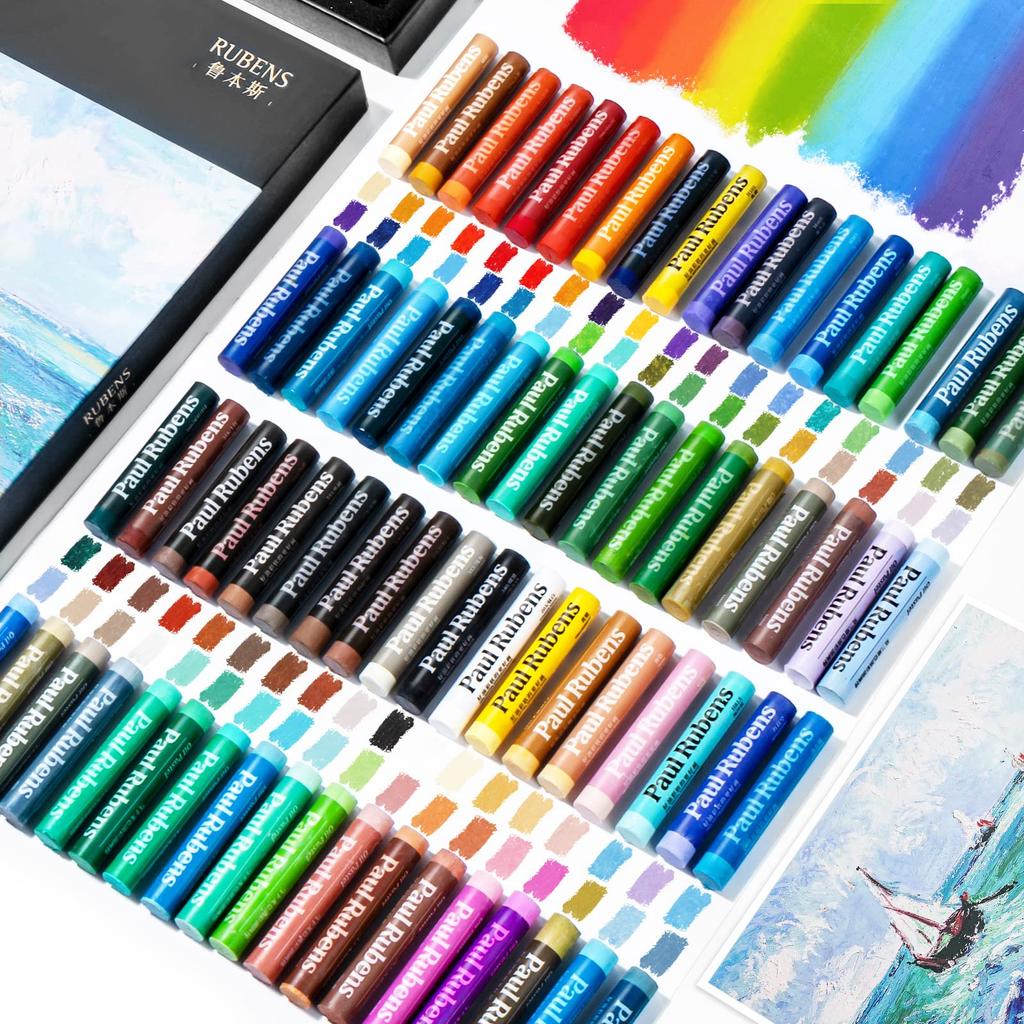 Paul Rubens Oil Pastels, Soft Pastels, Vibrant Colors, Drawing Set for Sketching, Painting, Oil Painting, and Coloring, Gift (72 Colors, 72 Pieces)