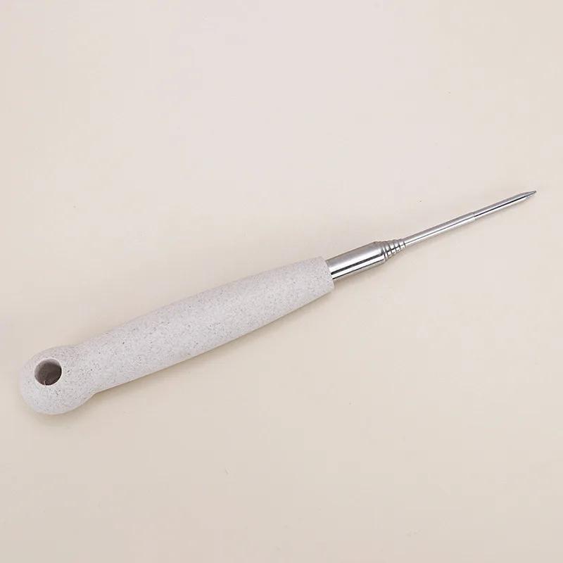 Outdoor BBQ Edelstahl Teleskopische Grillgabel U-förmiger Holzgriff Grillfleisch Grillspieße