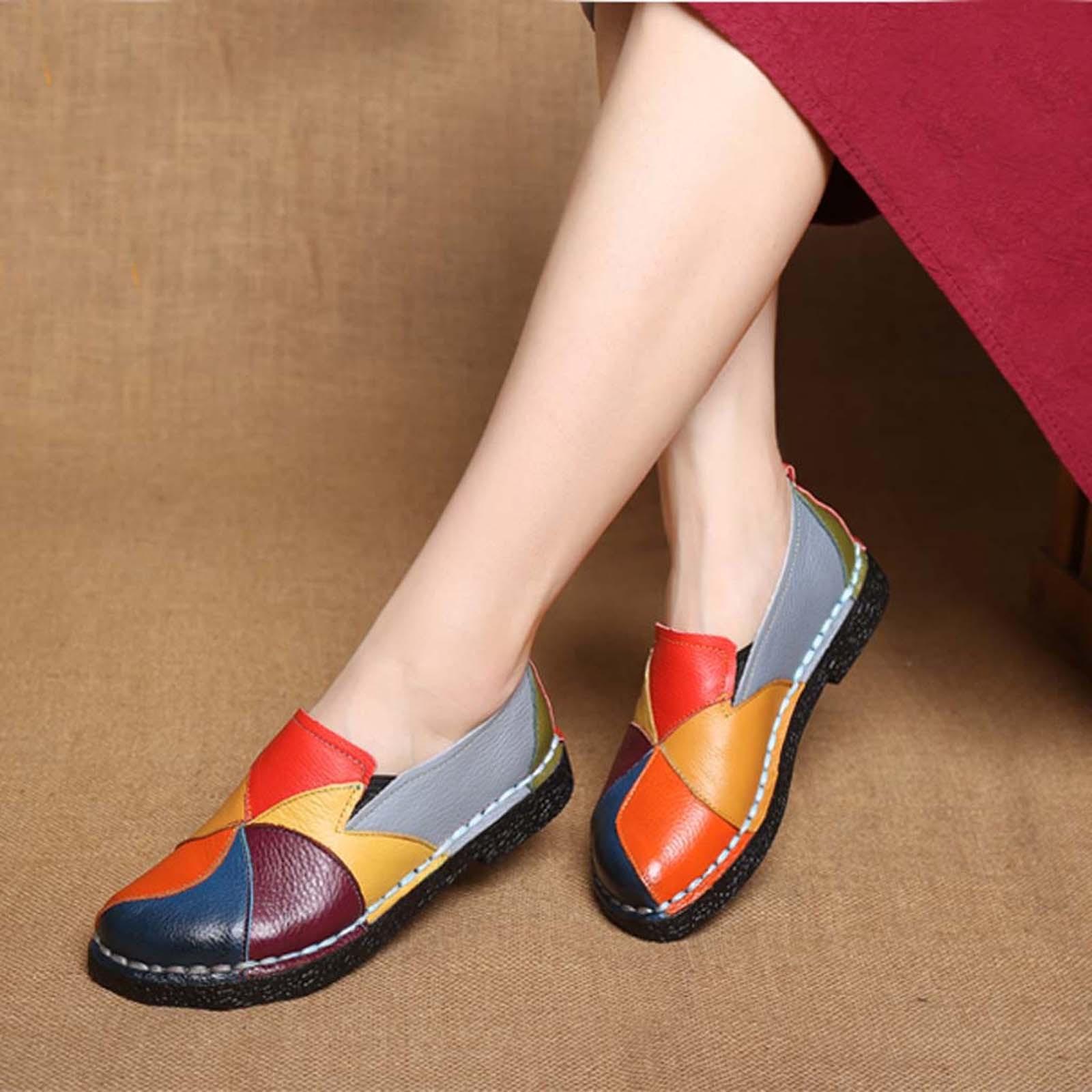 Женская обувь на мягкой подошве не для танцев с круглым носом на плоской подошве повседневная обувь 41 красный 1990₽