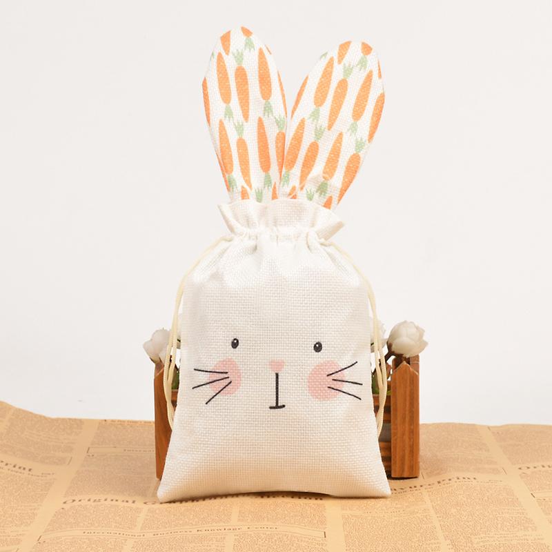 WTEMPO Ostern Süße Kaninchen Geschenktüten Frühling Sommer Party Mitgebsel Geburtstagsdekorationen Wiederverwendbare Goodie-Aufbewahrungstaschen Kaninchen Kordelzug Leckerli-Taschen