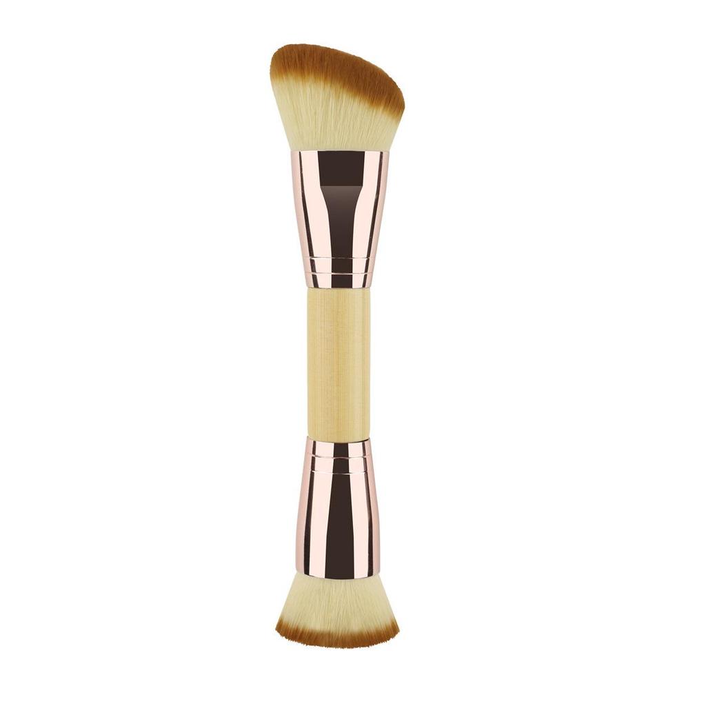 Doppelendiger Foundation- & Concealer-Pinsel: Angeschrägter Konturpinsel für Puder & Tragbares Make-up