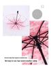 Cherry Blossom Transparent Automatic Umbrella - Soft Girl Three-Fold Design