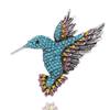 Vintage European-American Diamond Hummingbird Brooch - High-End Alloy Animal Pin