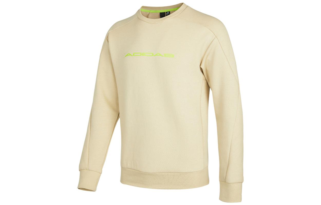 Adidas Sweatshirts Men s Khaki Crew Neck Moderate Regular H39278 M