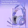 Cat Ear Headphones Purple Gaming Headset with Mic for Switch Xbox One PS4 PS5, Cute Girl Kids Wired Headphones Light up Kawaii Kitty Noise Cancelling