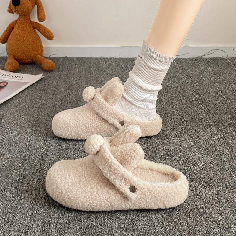 

хлопковые туфли на толстой подошве с пушистой головкой сумки для женщин для ношения на улице, и две новые бархатные теплые хлопковые туфли для осени и зимы. 40