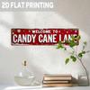 Vintage Metal Sign Candy Cane Lane Retro Christmas Wall Decor
