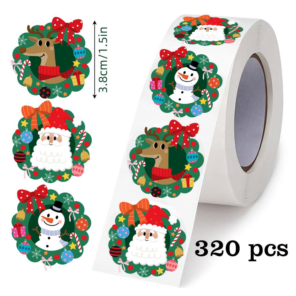Cartoon Christmas Sticker Gift Sticker For Diy Decor Gift Wrapping Holiday Party