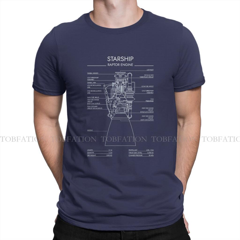 Spacex Raptor Engine Starship System T Shirt Harajuku Graphic Tshirt Oversized Crewneck Short Sleeve