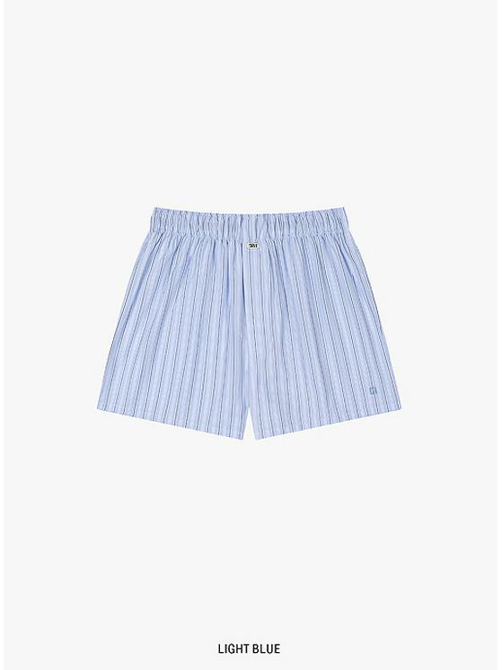 "Versatile Korean GR*VE Mid-Length Shirt with Back Split & Button Details + Striped Elastic Casual Shorts"