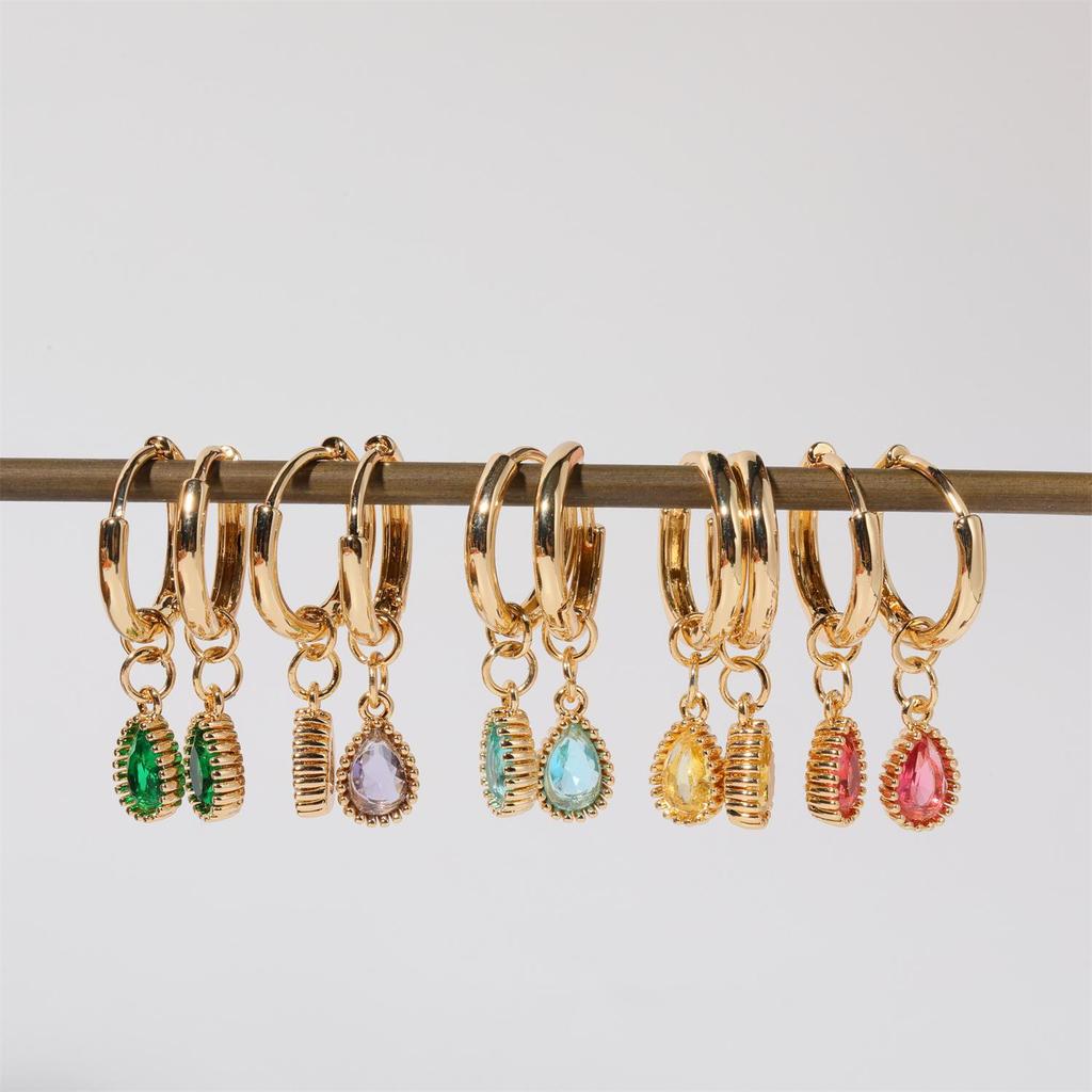 Elegant Zodiac Stone Water Drop Dangle Earrings for Women