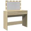 Vidaxl Toaletka Z Oświetleniem Led, Dąb Sonoma, 100X40X120 Cm