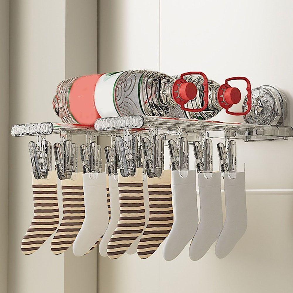 Wall-Mounted Folding Socks Drying Rack Plastic Gloves Towels Drying Rack for Home