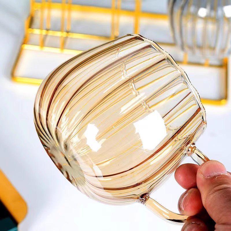 Ice Ribbed Household Cold Water Living Room Large Pot Amber Transparent High Temperature Resistant High Borosilicate Glass Cup Cold Water Kettle