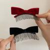 Red Velvet Bowknot Hair Clip Hair Comb Bow Hairpin Retro   Children