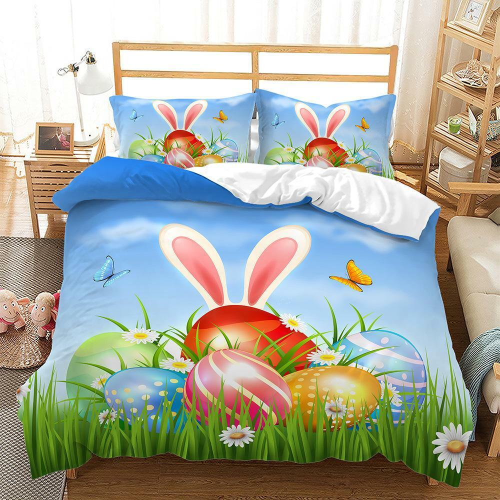 Happy Easter Doona Quilt Duvet Cover Set Pillowcase Single Double Queen Size Bed