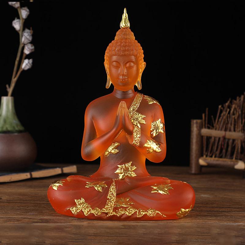 Authentische thailändische sitzende Buddha-Statue Handgefertigte Meditationspose Skulptur für Heimtempel Serene Blessing Dekor Spirituelles Geschenk