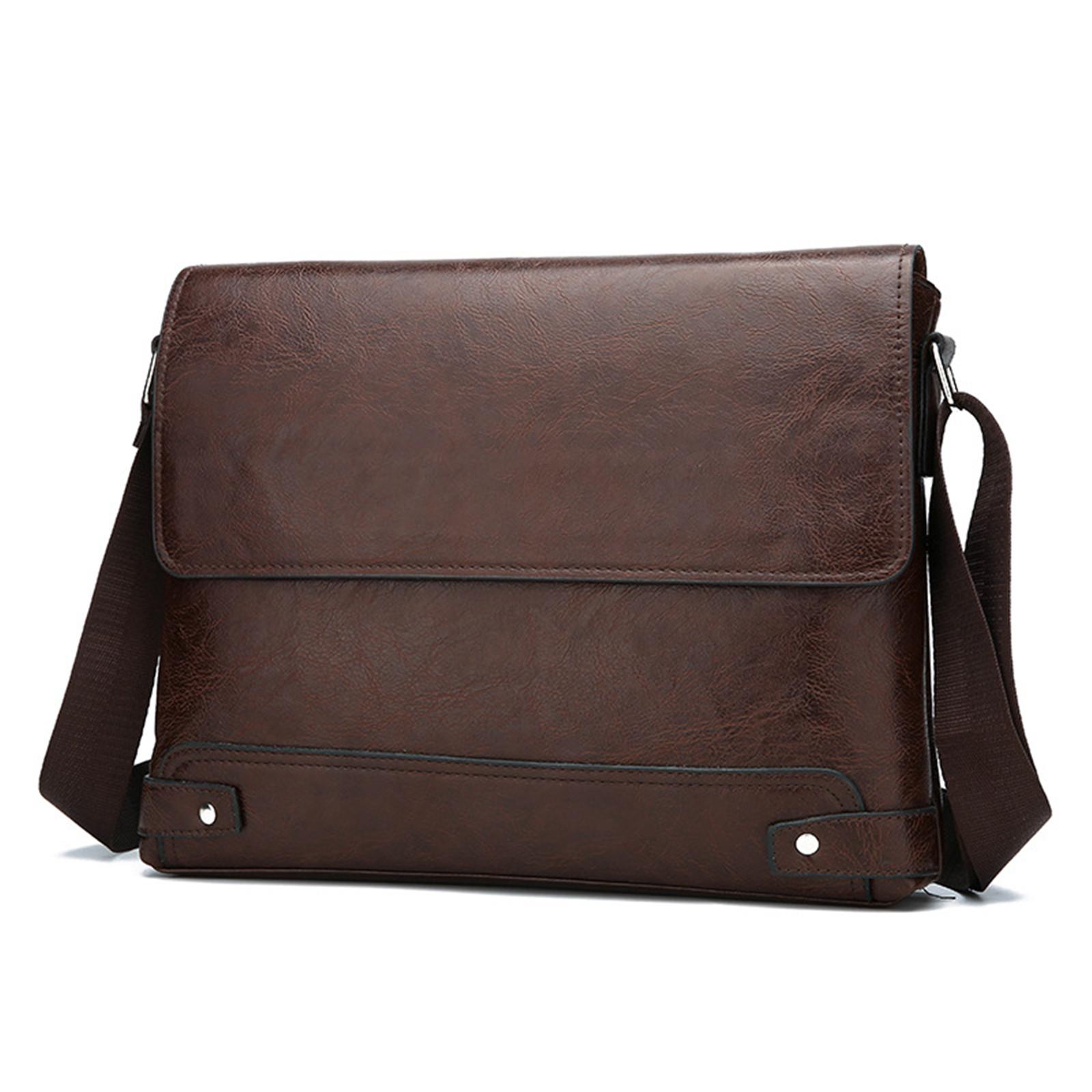 

Портфель для мужчин PU Tote Commuting Laptop Shoulder Executive Business Work Messenger Crossbody Side Designer Bag коричневый
