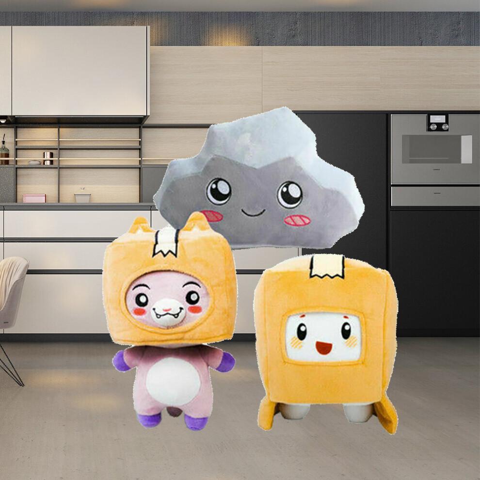 3PCS Set Dolls Lankybox BOXY + FOXY + ROCKY Plush Soft Stuffed Toy Kid Game Figure Plushie Doll Gift