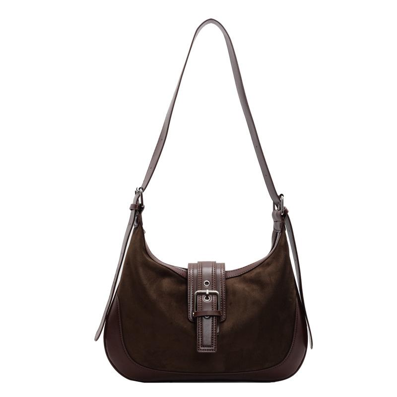 

Повседневная сумка большой вместимости Женская новая универсальная портативная на плечо/мессенджер темно-коричневого