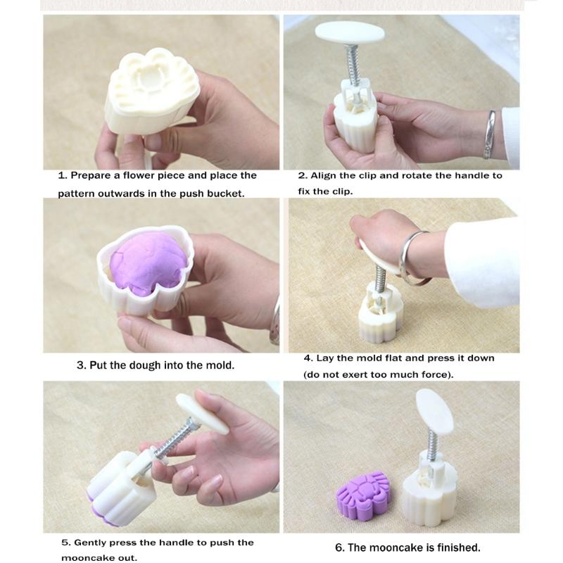 MidAutumn Festival Moon Cake Maker Cash Cow Pattern Moon Cake Molds Cookie Stamps Hand Press Cookie Dessert Cutter