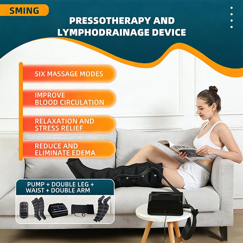 Professional 6 Cavity Air Pressure Massager Six Modes Full Body Massager Promote Blood Circulation Lymphatic Drainage Device
