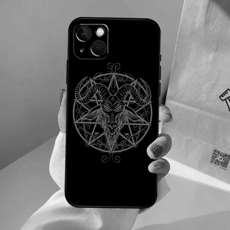Pentagram 666 Demonic Satanic Case For iPhone 16 15 14 13 Pro Max 12 Pro Max Mini 11 Pro Max XS X XR Plus Cover Shell