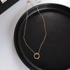 Minimalist Irregular Pendant Necklace For Women Gold Color Alloy Hollow Geometric Chokers Necklaces Birthday Gift