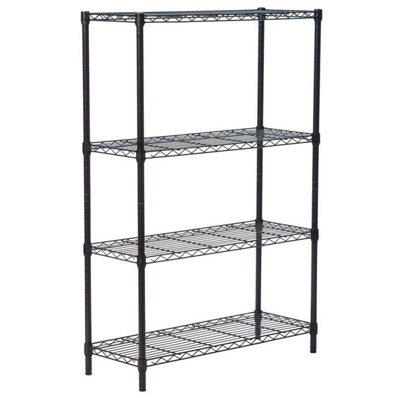 4-layer Plastic Coated Iron Shelf Without Wheels For Organizing Displaying Accessories Products
