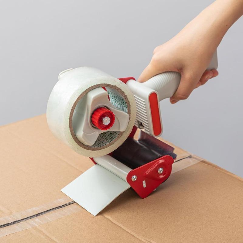 2 Inch Wide Red Packing Tape Dispenser Large Express Packaging Cutter Heavy Duty Tape Holder Shipping Packing Tool Accessory